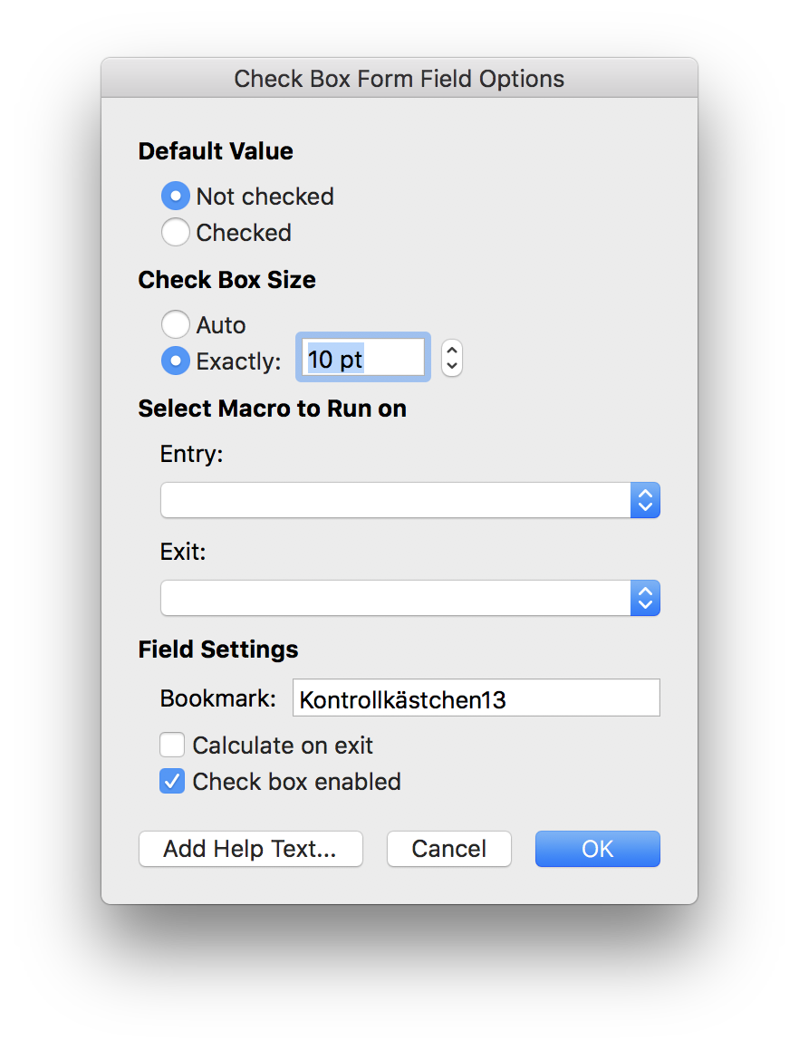 how to add a checkbox in word for mac